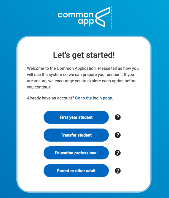 Common App Practice Account for Homeschoolers